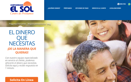 Corporativa El Sol website