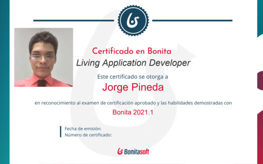 Jorge Pineda's Bonitasoft certificate