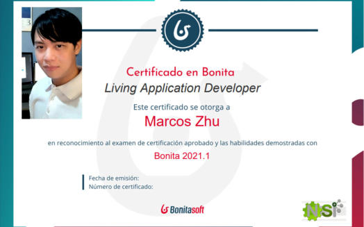 Marcos Zhu's Bonita Living Application Developer certificate